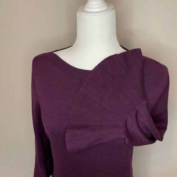 41 Hawthorn Tamzen Bell Sleeve Boatneck Sweater | Dark Purple | Medium | EUC - Picture 3 of 8
